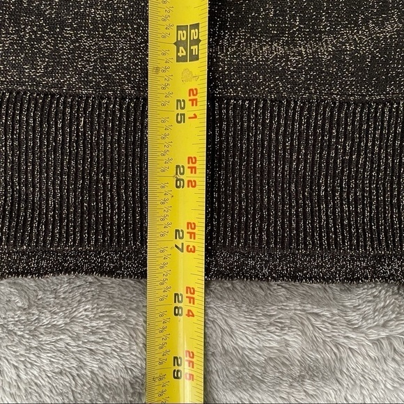 Michael Michael Kors Gold Metallic Knit Top XL Shimmer Holiday Sparkle Blouse - Picture 11 of 11